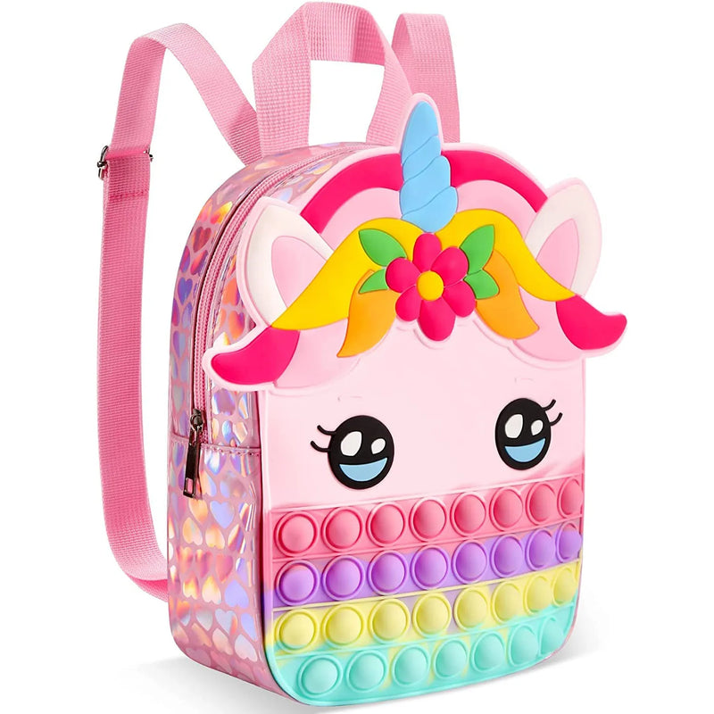 Mochila pop para meninas, bolsa de ombro mini mochilas escolares,&nbsp; unicórnio para meninas, crianças.